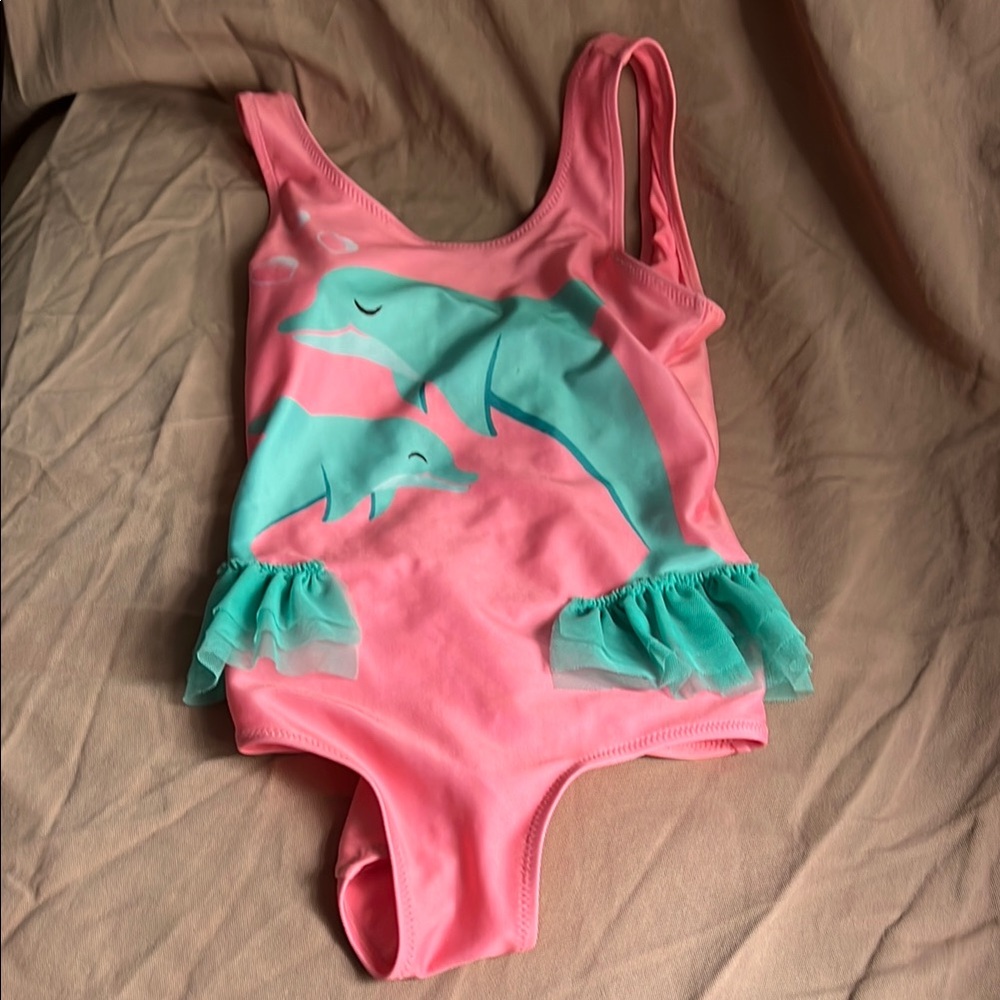 H&M Pink and Teal Kids Swim One Piece